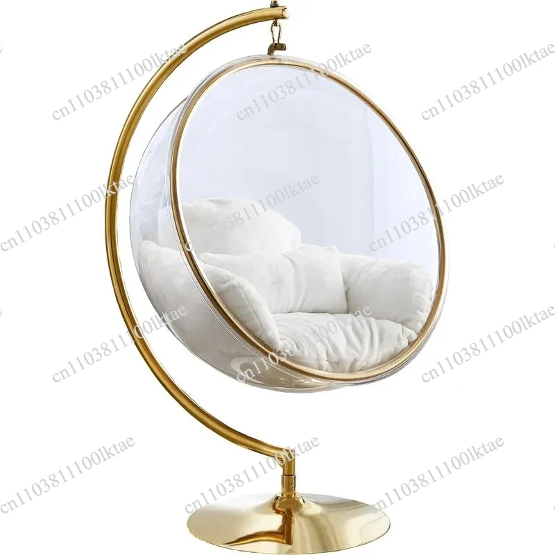 Custom Luxury Stainless Steel Bubble Chair Space Chair Glass Swing Rocking Chair Indoor Outdoor Balcony Acrylic Hanging Basket