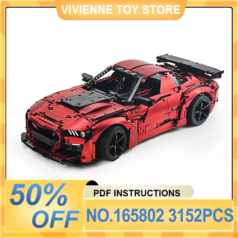 

MOC 165802 High-quality Red Technical Super Sports Car Model Building Blocks Bricks Luxury Toy Christmas Gift For Boy Adults Kid