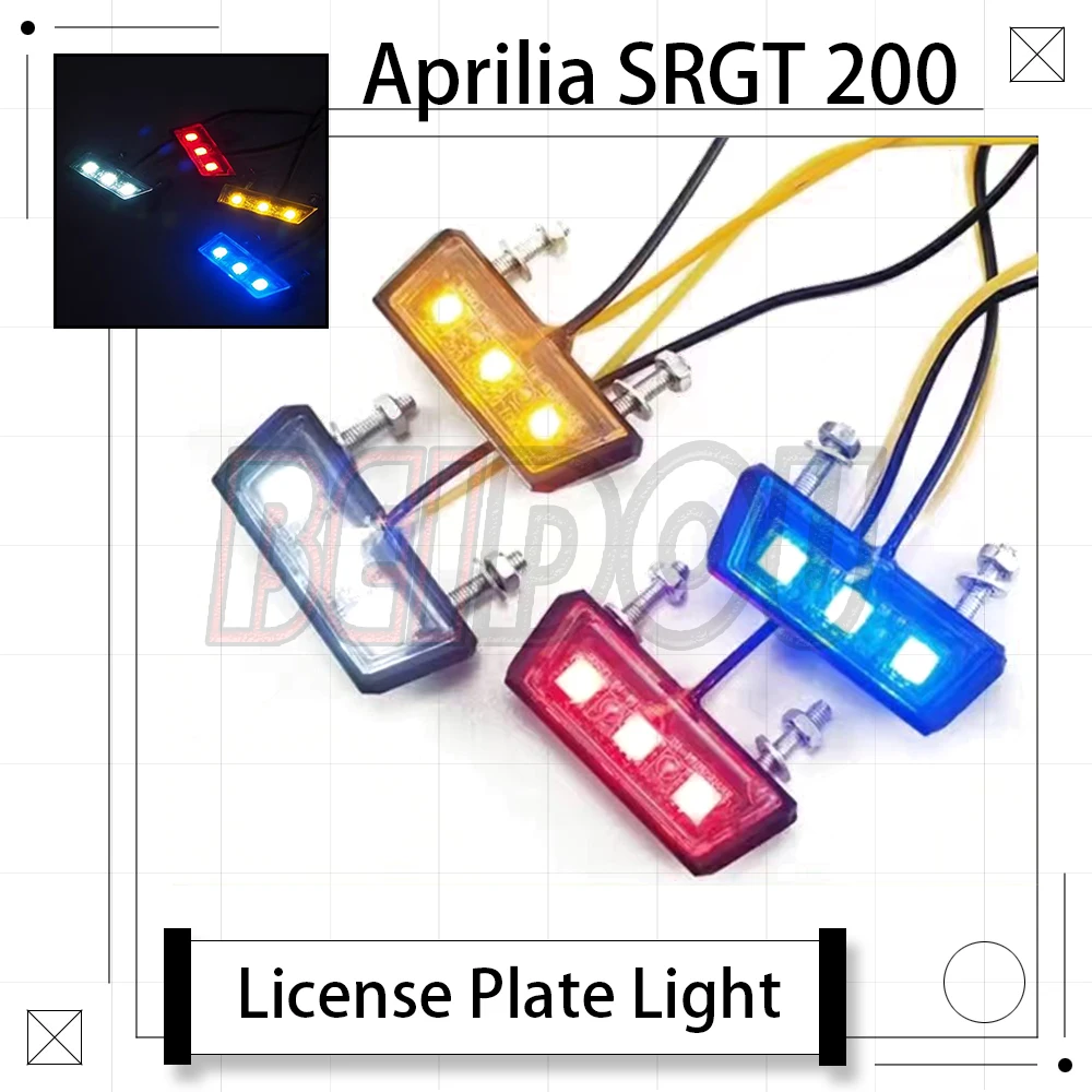 

New For Aprilia SRGT 200 SR GT 200 GT200 Motorcycle Modified License Plate Light Rear Running Light Brake Warning Light