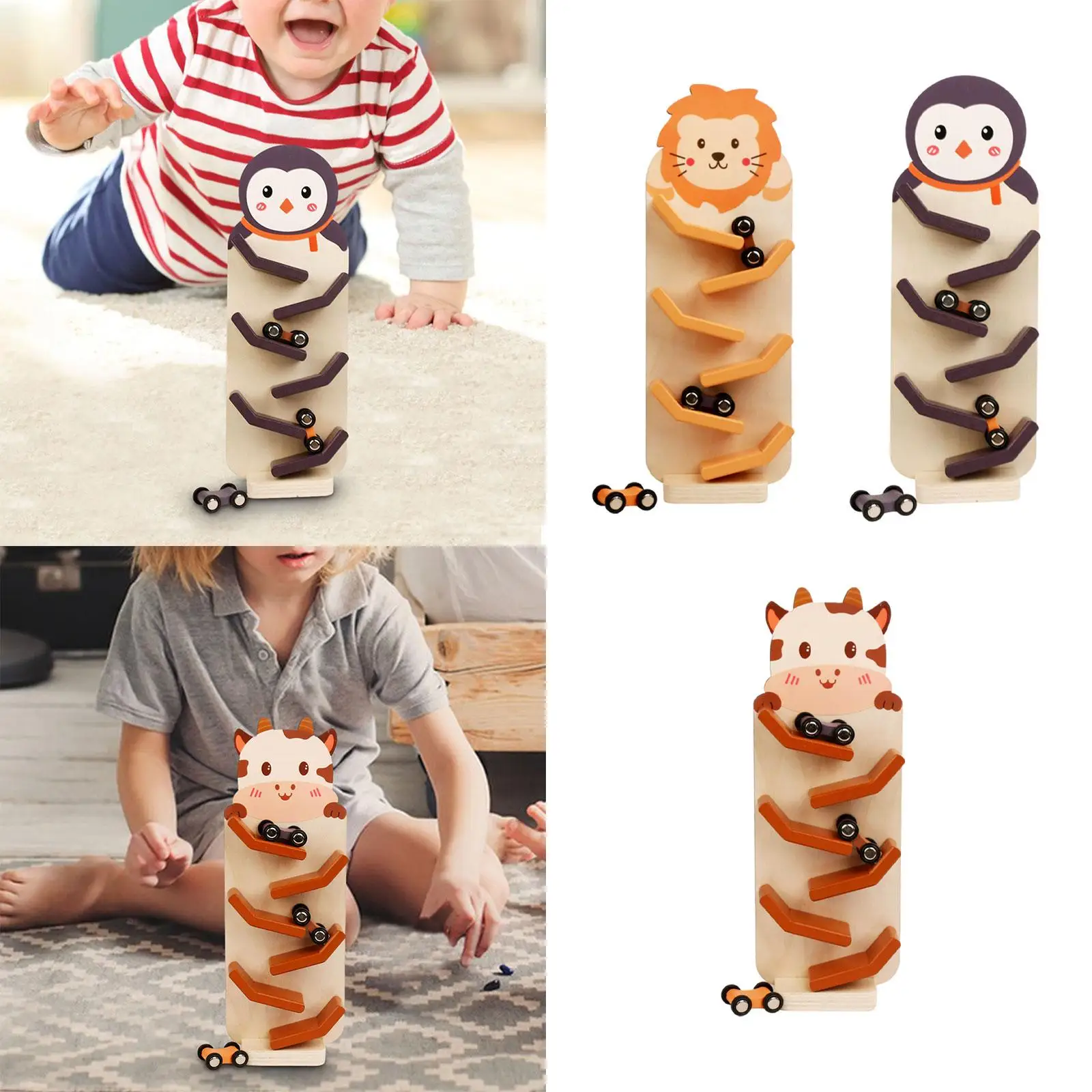 

Wooden Car Ramp Toy Educational Fun Race Track for 4-11 Child Boys Girls