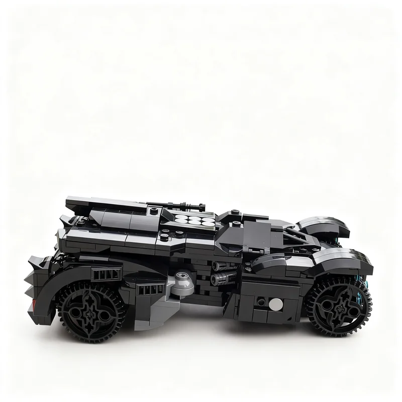 624pcs MOC Super Heroes DC Bat Arkham Knight Batmobiles Model Building Blocks Architecture Creative Art Collection Craft Display