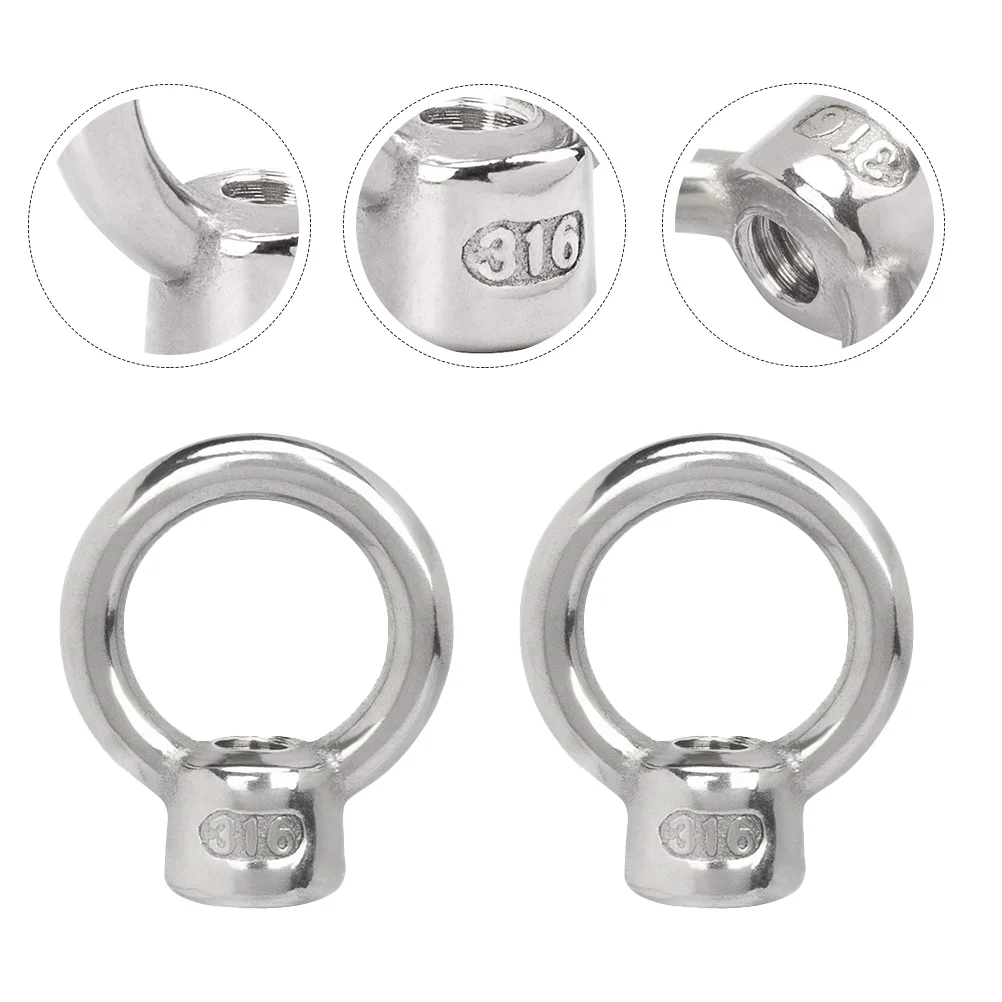 4 Pcs Eye Nut Threaded Ring Bolts Lifting Device Parts Eyelets 316 Stainless Steel Nuts