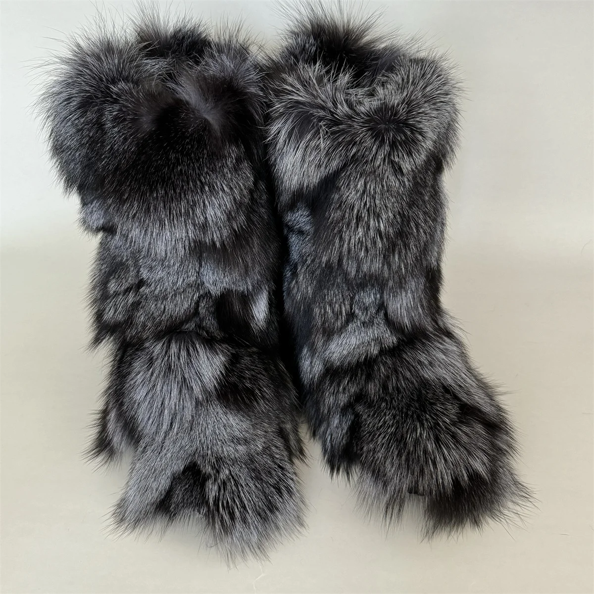 Winter Shoe Women's Winter Fluffy Real Fox Fur Boots Woman Plush Warm Snow Boots Luxury Footwear Girls' Furry Fur Bottes Fashion view 3