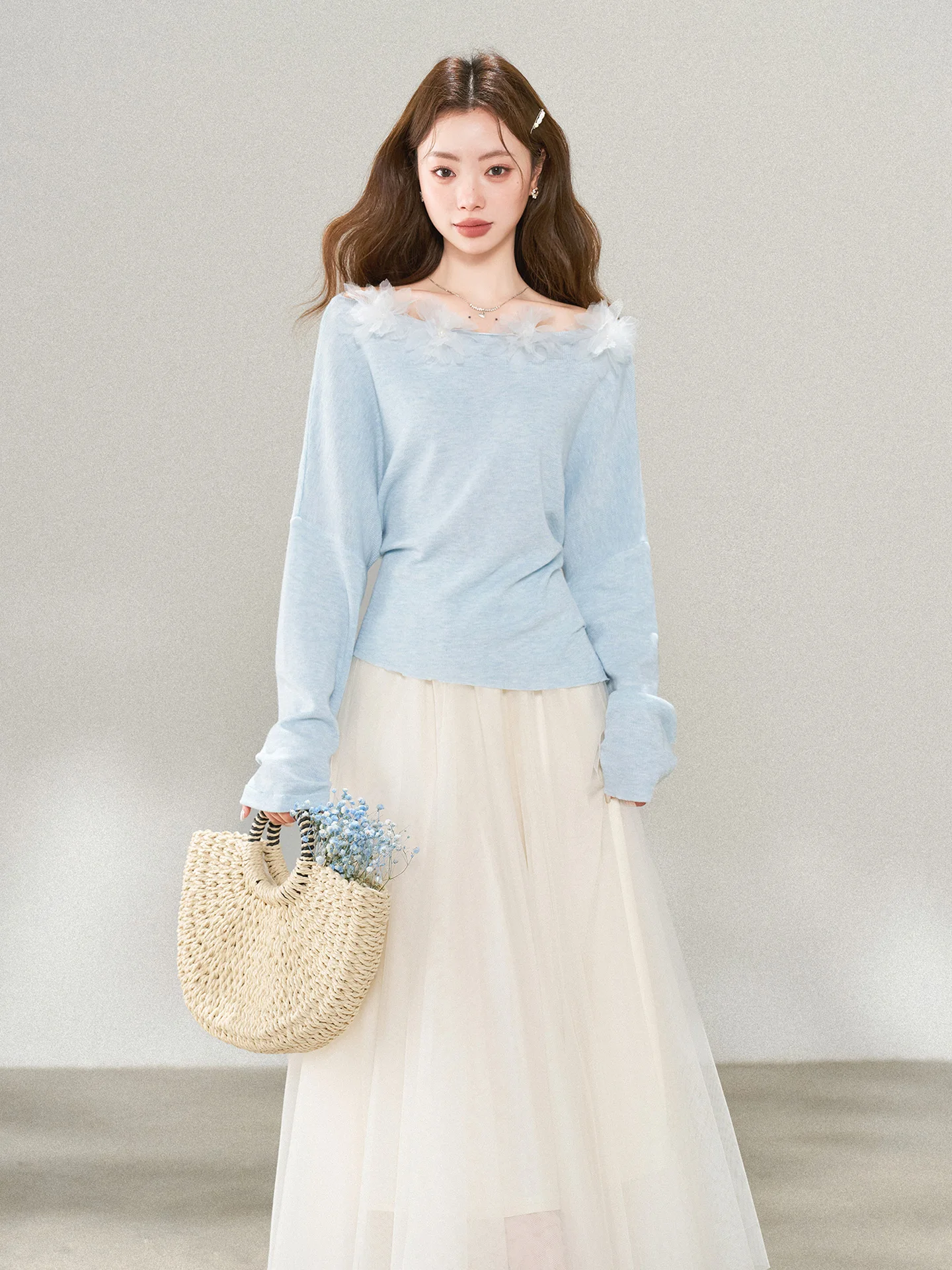 

Spring 2026 Women's Loose Knitted Sweater And Skirt Set Korean Sle Faion Set Casual Comfortable Breathable All-Match