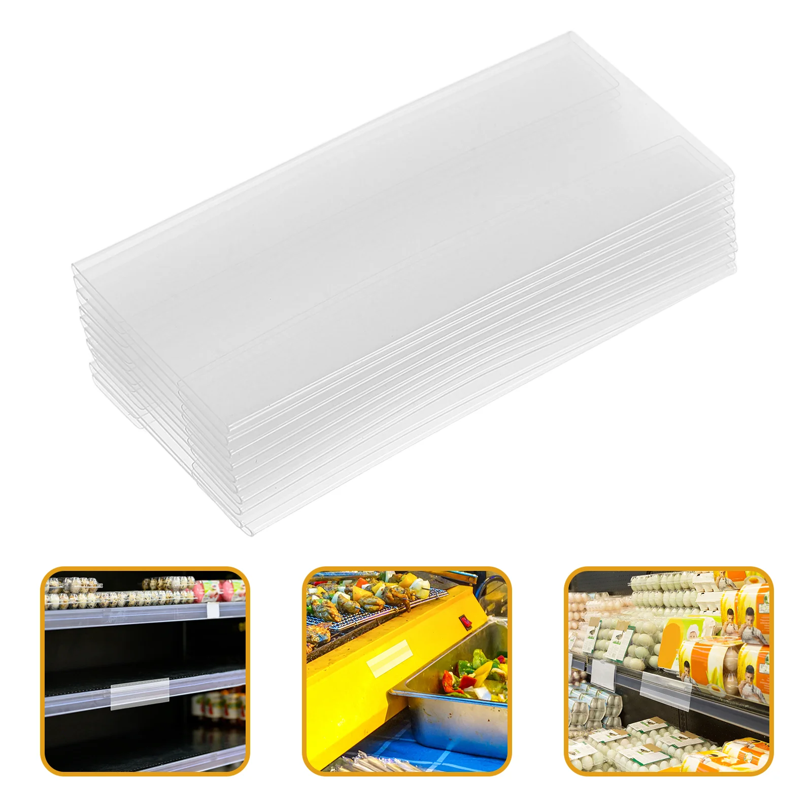 

10 PCS Price Card Hanging Tabs for Retail Plastic Name Sleeves Pvc Holder Covers Business Blank Labeling Tags Wire Shelf