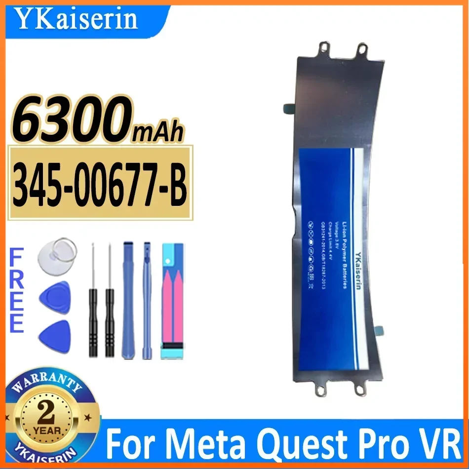 

YKaiserin 6300mAh Replacement Battery for Meta Quest Pro 345-00677-B VR Portable Batteries Bateria Warranty 2 Years + Free Tools