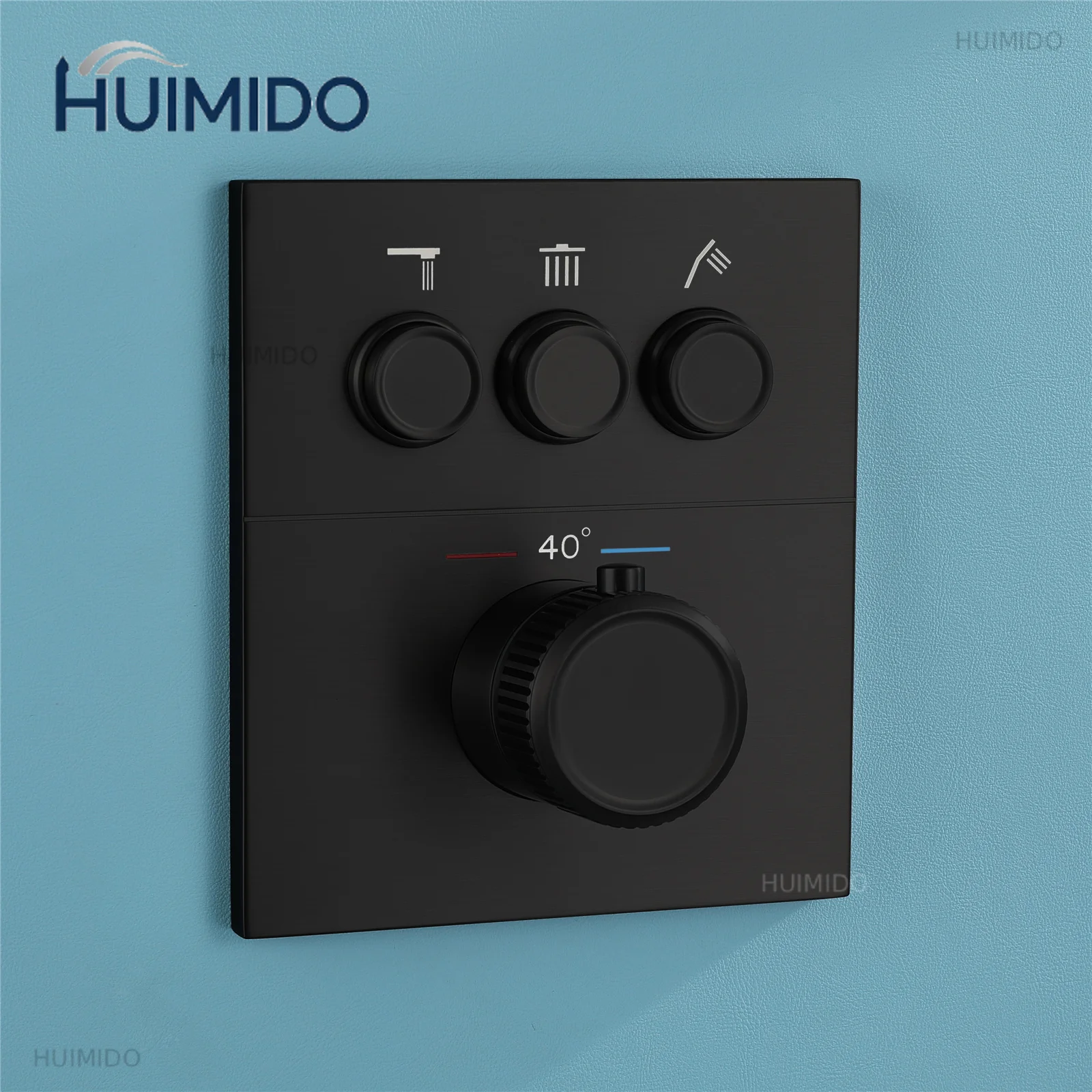 Luxurious 3 Functions Button Switch Bathroom Shower Thermostatic Diverter Faucets Concealed Mixer Valve Controller Brass