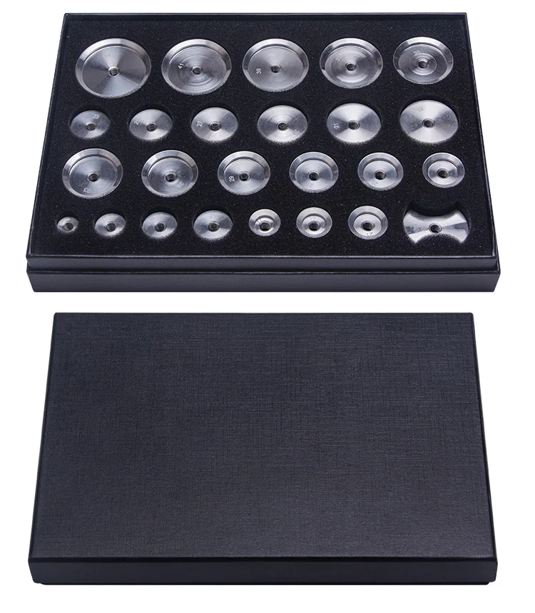 

25Pcs Watch Back Case Metal Aluminum Closer Press Dies Watch Repair Tool Professional Watch Case Presser Dies Set
