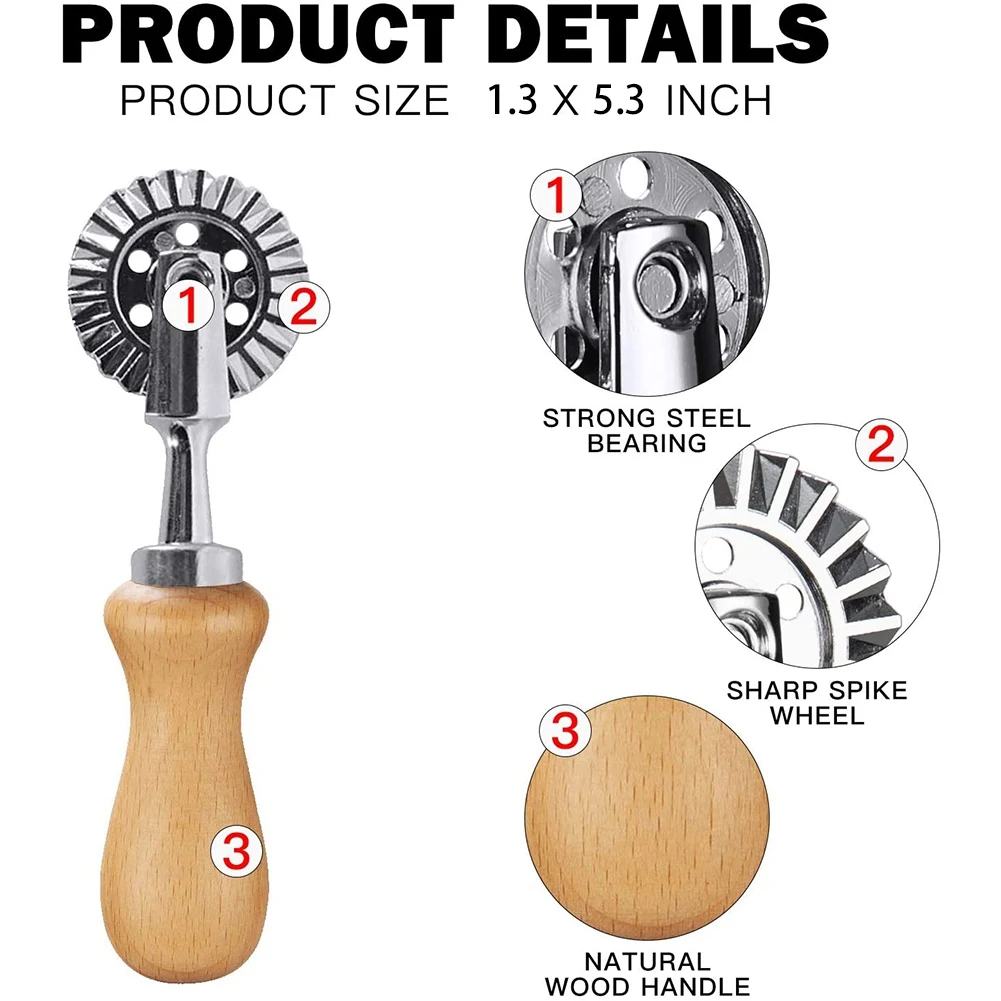 عجلة القاطع للمعجنات والمعكرونة ، رافيولي المكشكش ، قطع العجين ، اكسسوارات المطبخ