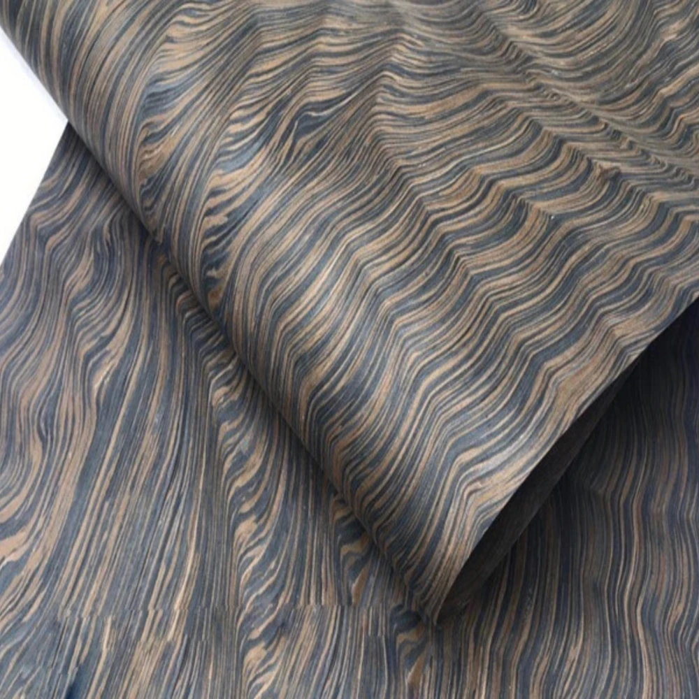 L:2.5Meters/pcs Width:30-55cm  Thickness:0.2mm  Technology Ebony Root Bark  Wood Veneer