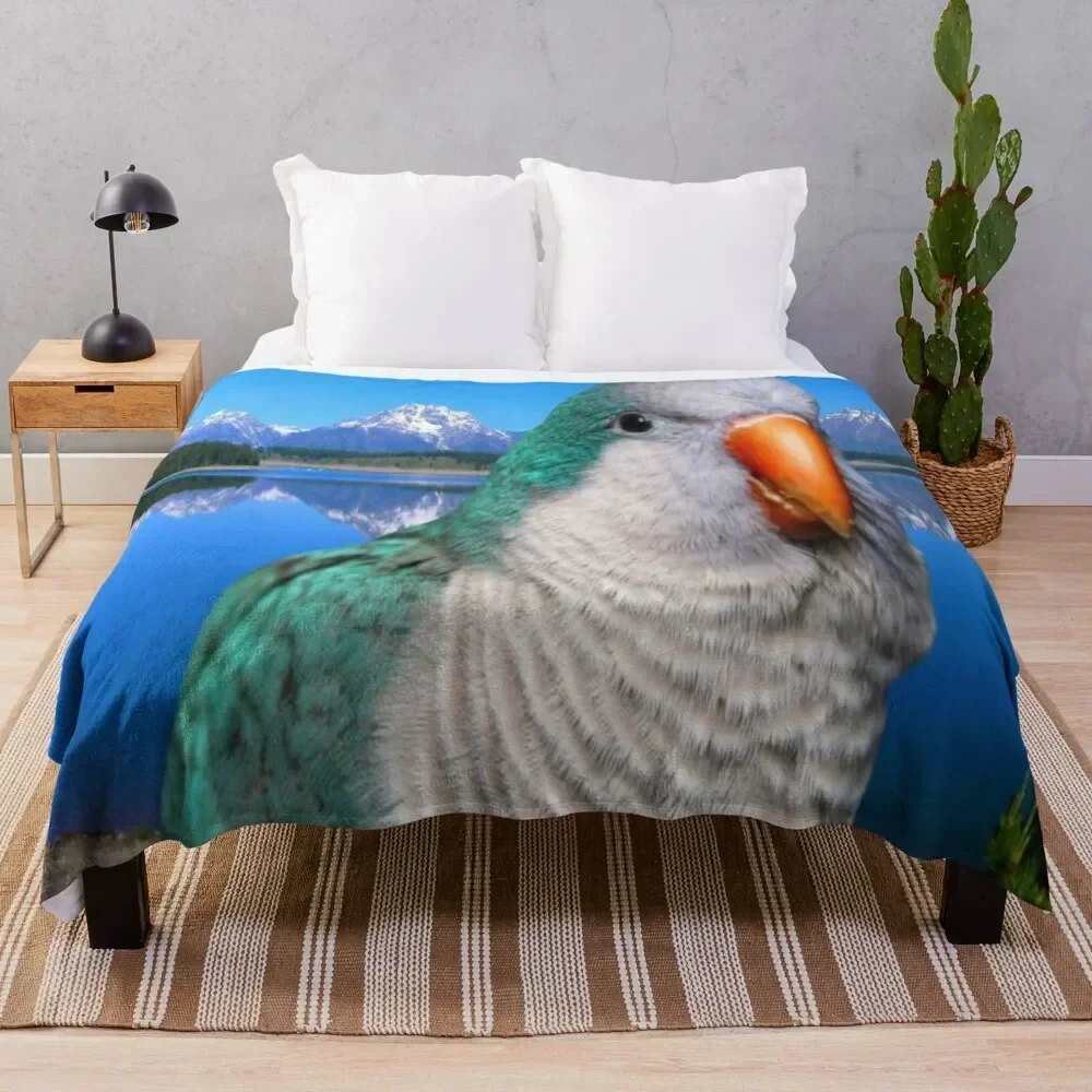 

Monk Parakeet Throw Blanket