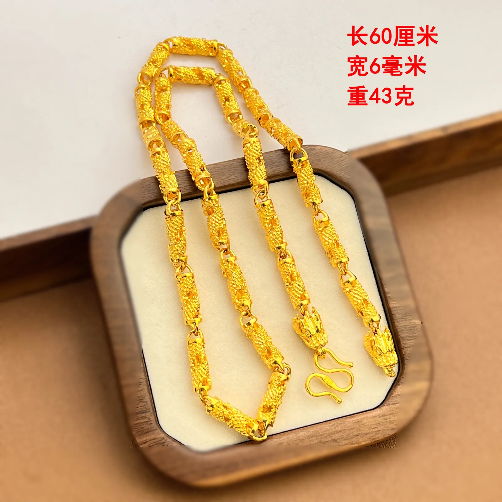 Luxury 24K 9999 Pure Gold real gold Witch Dragon Pillar Men's and Women's Necklace Faucet Necklace