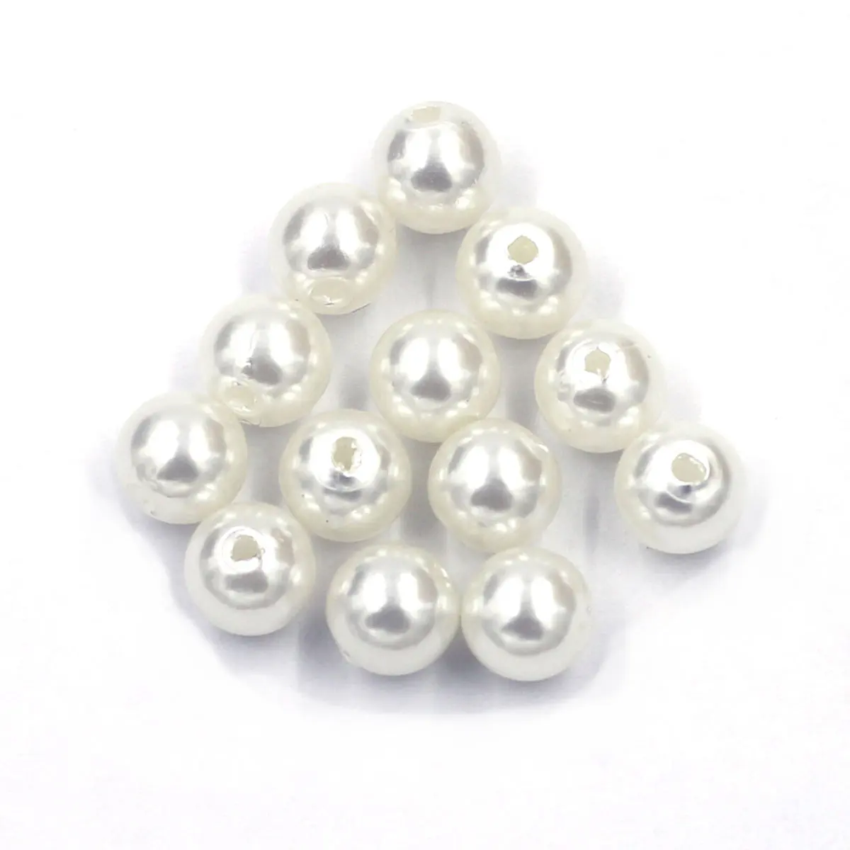 50PCS Beige Acrylic Round Imitation Pearl Spacer Beads 8mm DIY Crafts Bracelets Necklace Accessories Handmade Materials