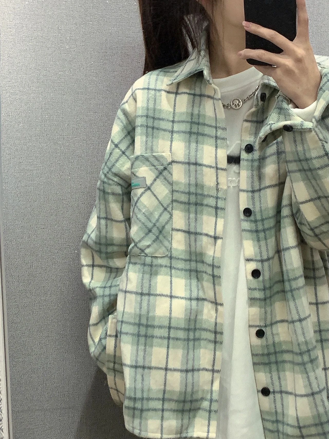 

Мужская рубашка в клетку больших размеров для осени и зимы, свободного кроя, с длинным рукавом, модная верхняя одежда из полиэстера, повседневный стиль для молодежи