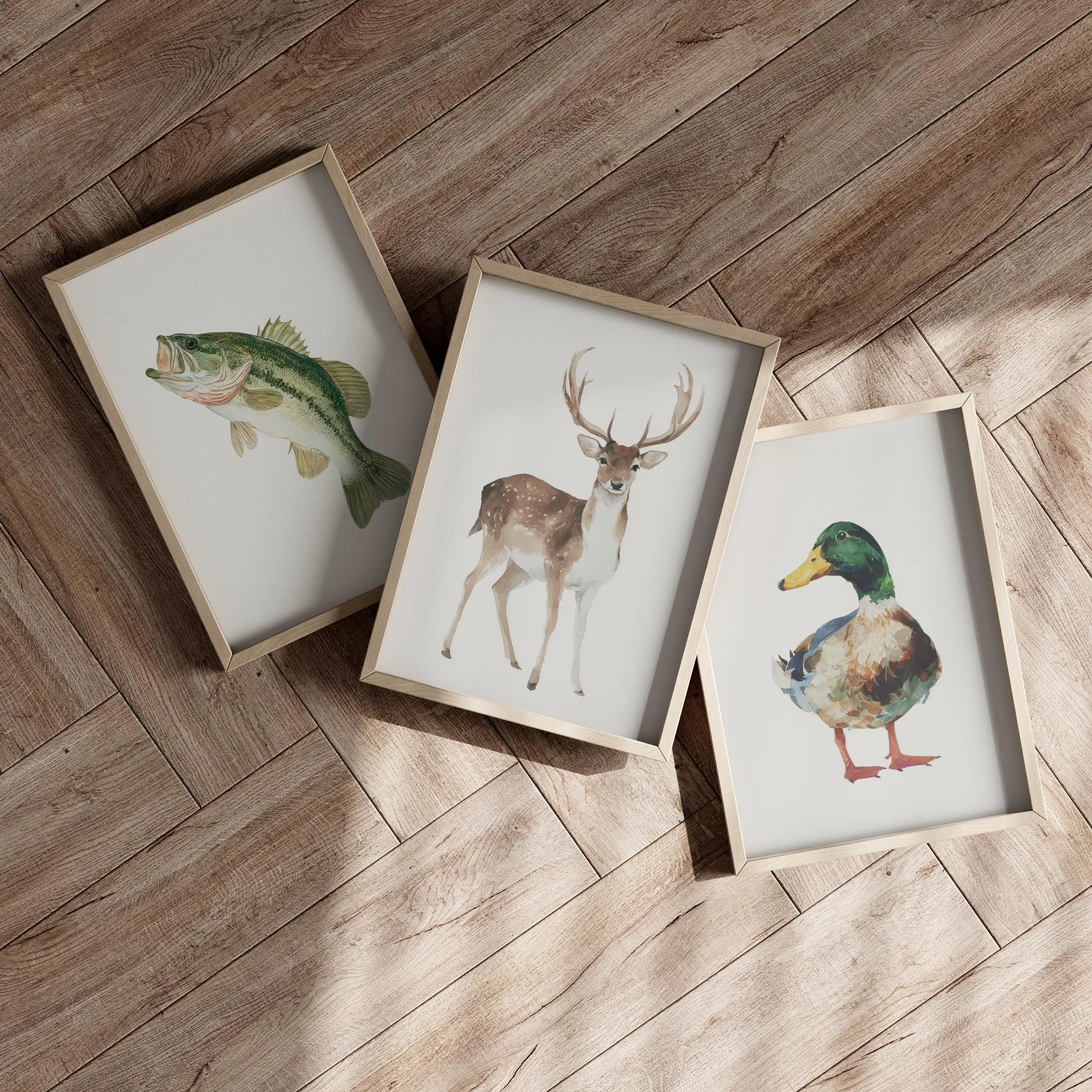 Lot de 3 affiches d'art sans c - Outdoor Hunting Paintings avis et prix