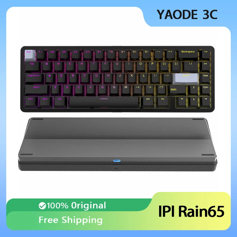 

IPI Rain65 Mechanical Keyboard Magnetic Switch Three Mode Aluminium Alloy Customized RGB Hot Swap Esports PC Gaming Keyboard