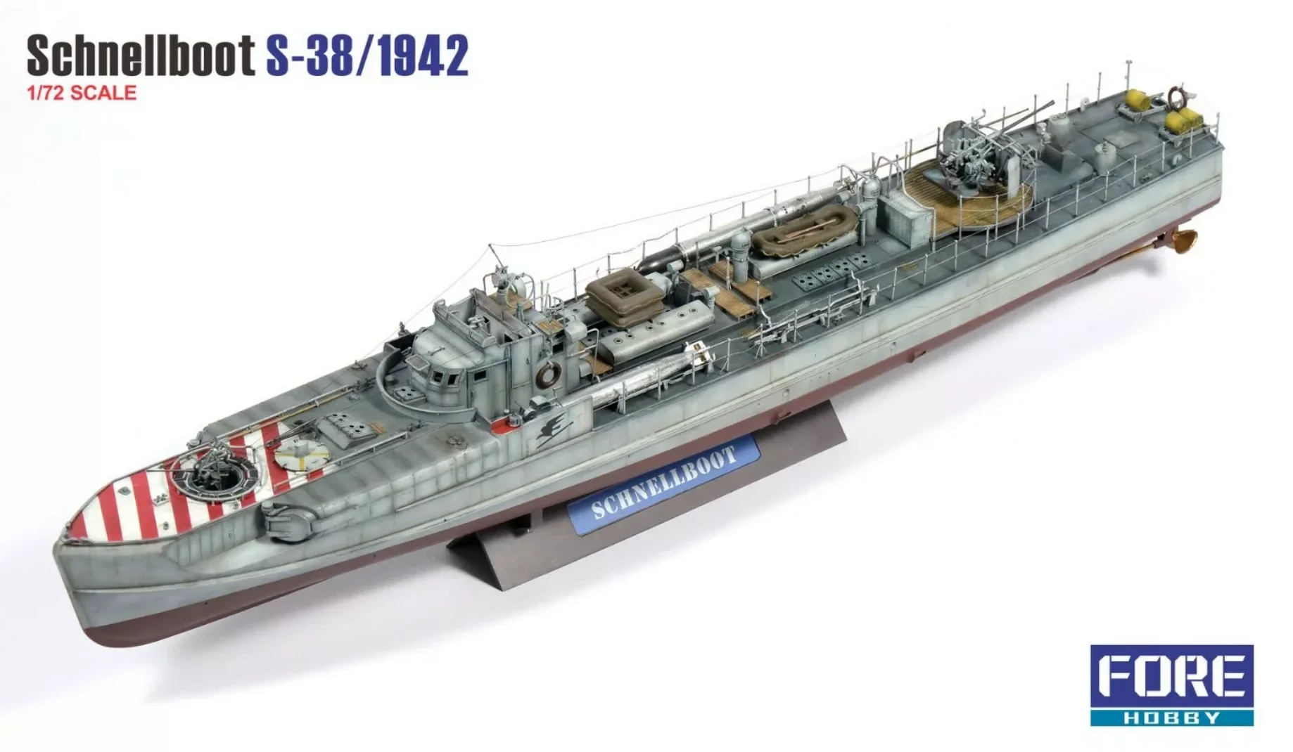 FOREART 1001 1/72 Scale German Schnellboot S38 S-38 1942 Display Collectible Hobby Craft Toy Plastic Assembly Model Kit
