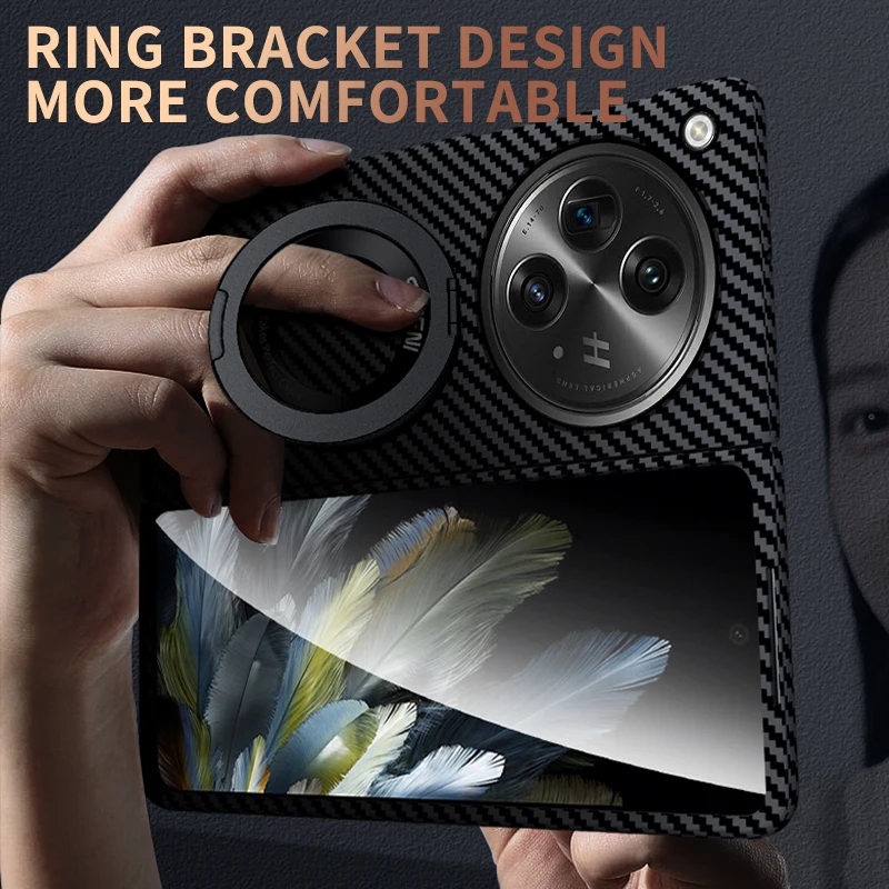 Shockproof Case For OPPO Find N3 Carbon Fiber Hard Camera Lens Stand Magnetic Wireless Charge Magsafe Shell For Find N3 Cover