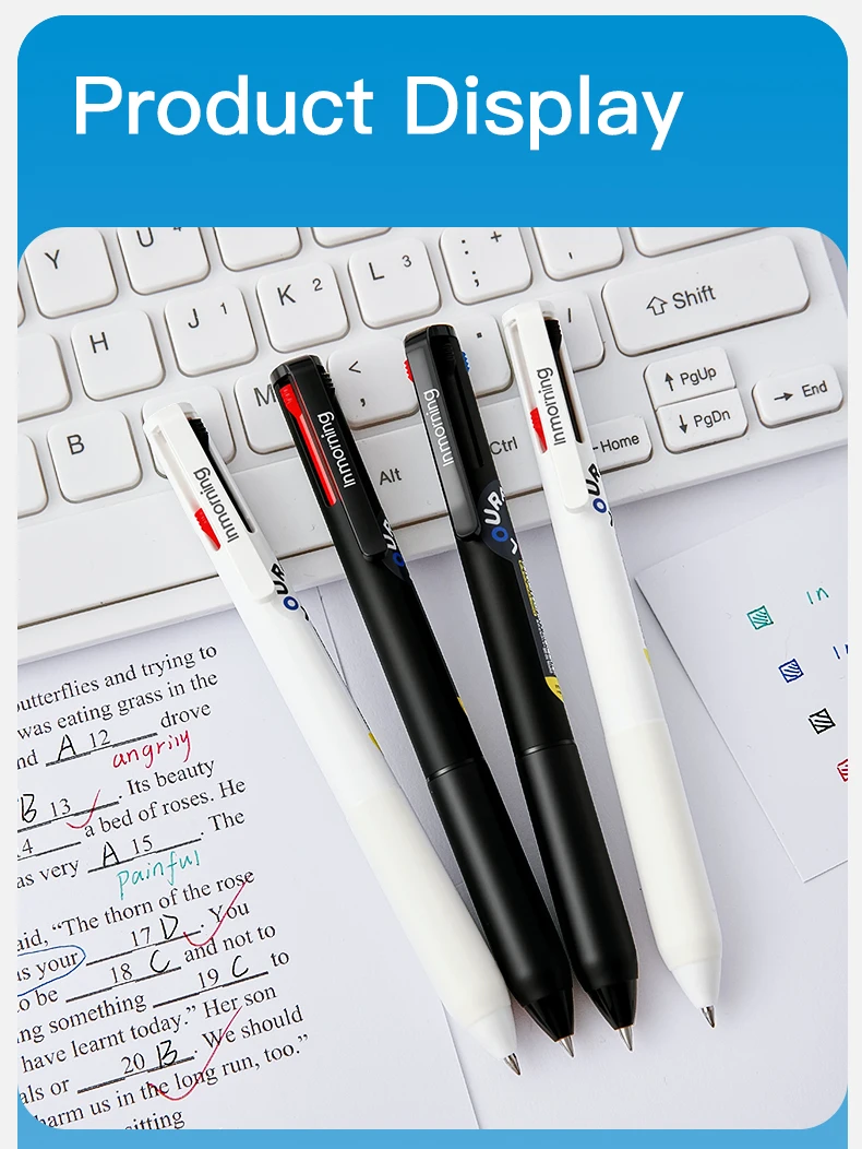 2er-Pack Spectrum 4-Farben-Klickstift - Mehrfarbiges Gelstift-Set, Glattes Schreiben für Büro & Studium, Kreatives Markierungs-Schreibwarenset – Detail 9