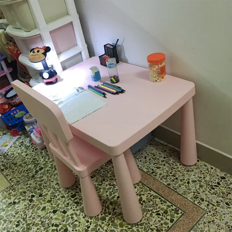 Juego de mesa duradero para niños, mesas y sillas para niños de jardín de infantes, mesa de juguete de aprendizaje para bebés engrosada, muebles