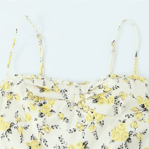 Neues europäisches und amerikanisches Damenmode-Midikleid aus Popeline mit Blumenmuster