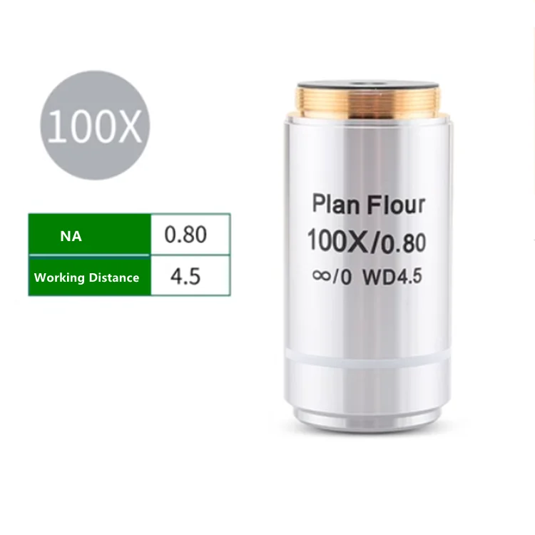 Plan Flour Semi-apochromatisch Infinity Objectief Lange werkafstand Parfocaal 60 mm M26 Microscopio Accessoires