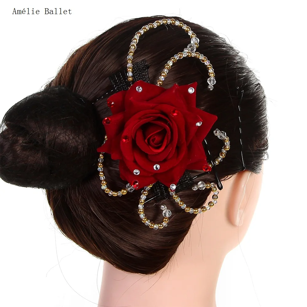 

HB063 Free Shipping Spanish Dance Ballet Dancing Hair Accessories Girls Don Quixote or Paquita Headwear Red or White Hairwear