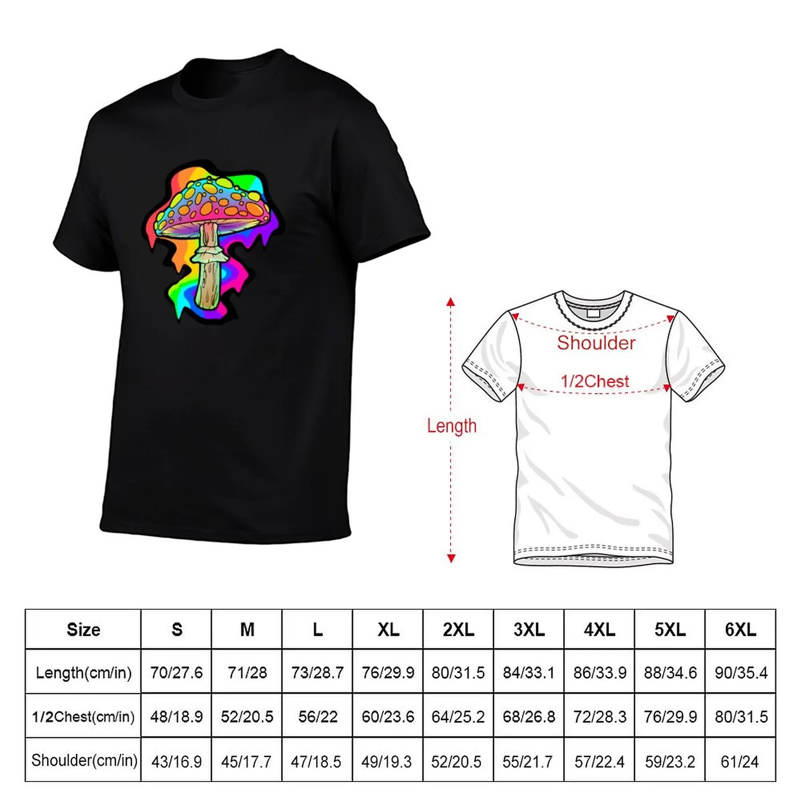 Rainbow acid shroom T-Shirt Sweat Absorbing Sports Tee Shirt