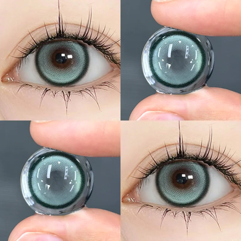 KSSEYE 1 Pair Korean Lenses Colored Contact Lens Brown Beautiful Pupils With diopter Large Diameter New Blue Soft Fashion Lenses