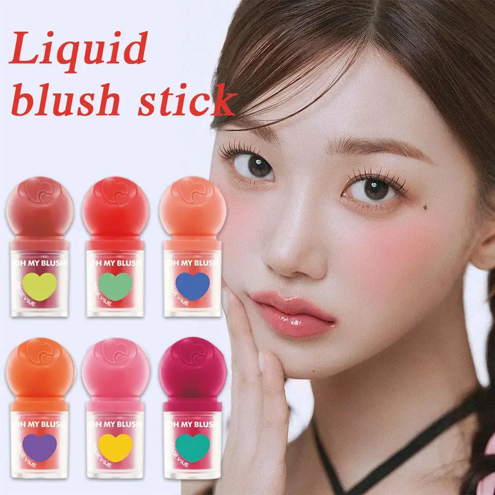 Vloeibare Blush Stick Mini Draagbare Gezichtsmake-up Blush Cosmetica Lichtgewicht en Pen Comfortabele langdurige Markeerstiftborstel N1N8