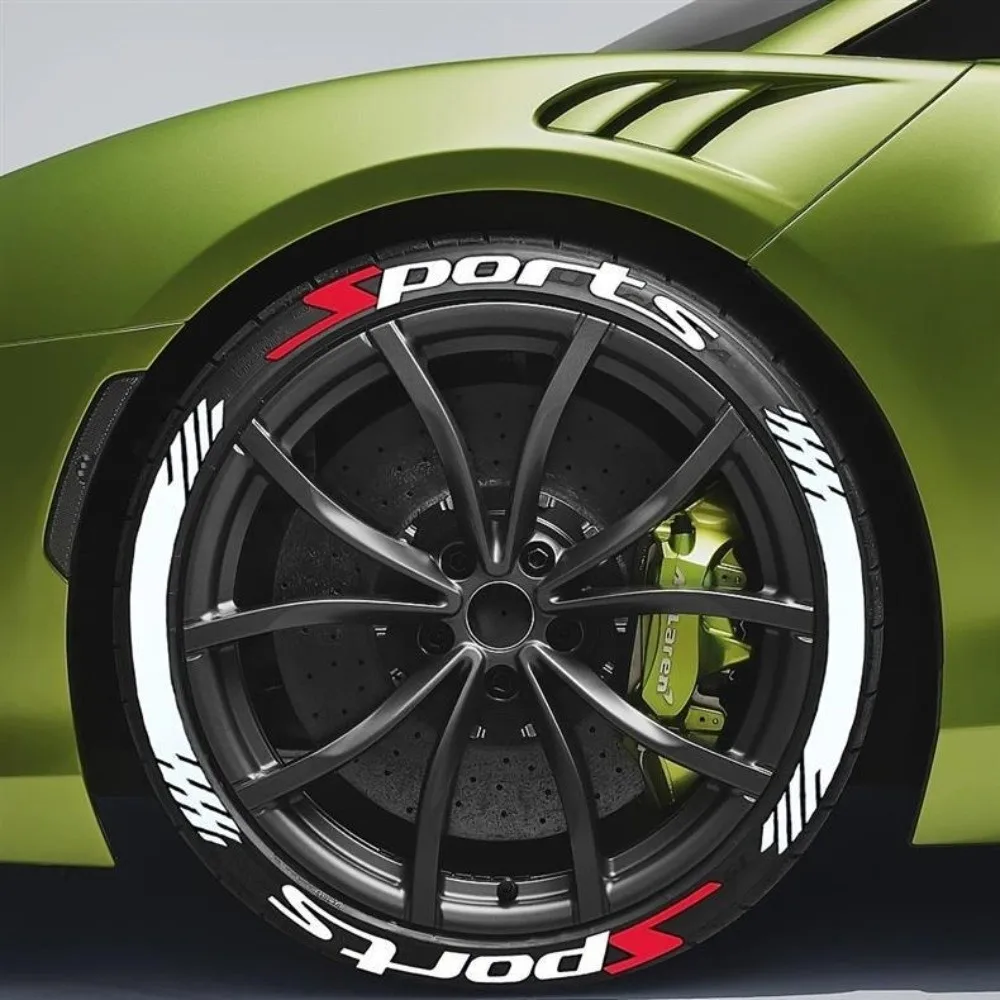 PVC Car Tire Wheel Sticker Reflective Waterproof Car Tire Letter Decal Sport Tyre Sidewall Alphabet Sticker
