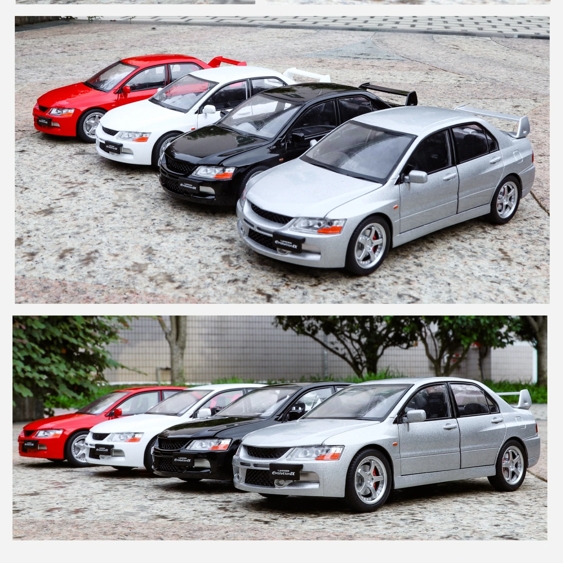 1:24 Lancer EVO 9 Street Car Alloy Car Diecast Model Sound & Light Pull Back Toy Car Ornaments Trendy Display Ornament Toy
