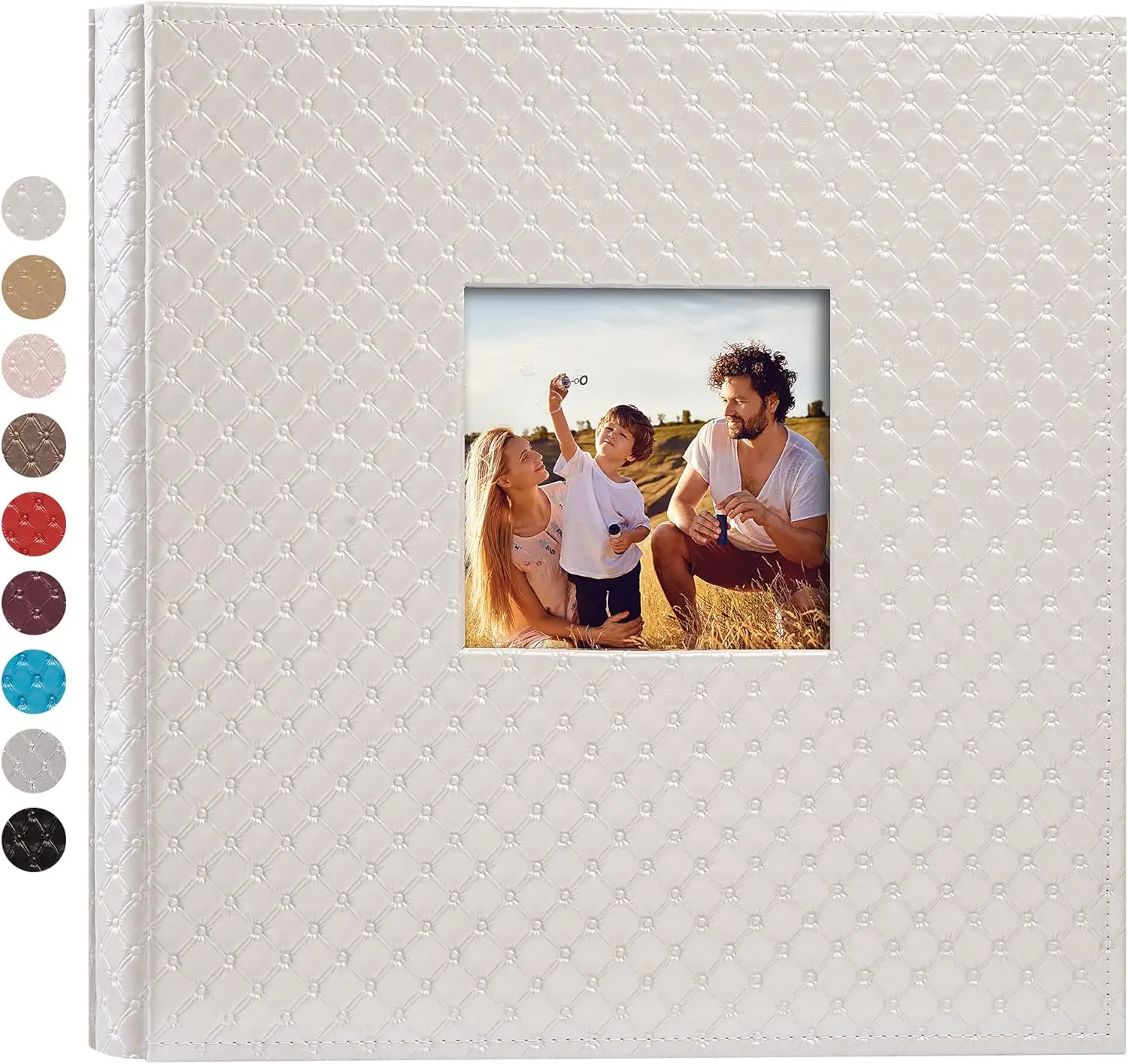 

Leather Photo Album 4x6 600 Photos Large Capacity Picture Book with Horizontal and Vertical Pockets for Baby Wedding Ann