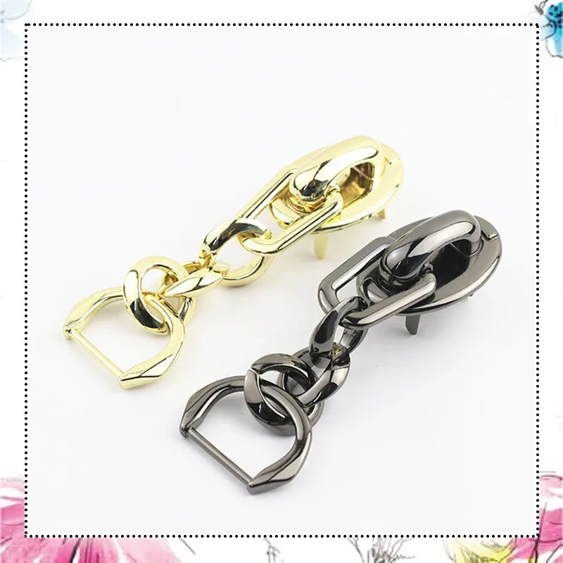 

10pcs 10cm Metal Chain Deco Bag Strap Shoulder Handles D Ring Lobster Carbiner Buckles DIY Hardware Leather Crafts Accessories