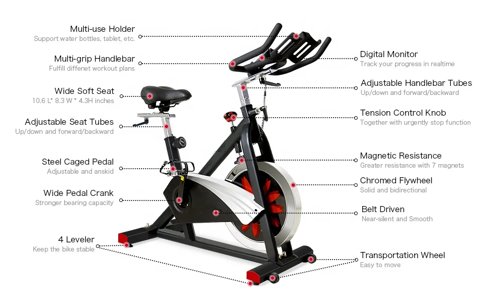 Customized Home Use Designed Wool Flat Commercial Sports Exercise Bike With Mult-Display Spinning Bike Gym Spin Bikes