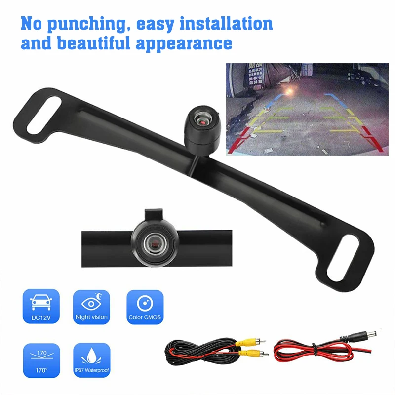 170° Car License Plate Rear View Camera Reverse Backup Parking Camcorder