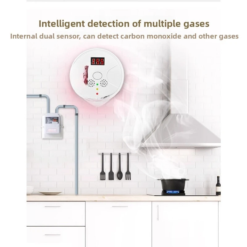 إنذار أول أكسيد الكربون للاستخدام المنزلي وكاشف ثاني أكسيد الكربون للتدفئة الداخلية - يكتشف دخان الفحم على شكل قرص العسل وتسرب ثاني أكسيد الكربون المتصل بالفحم