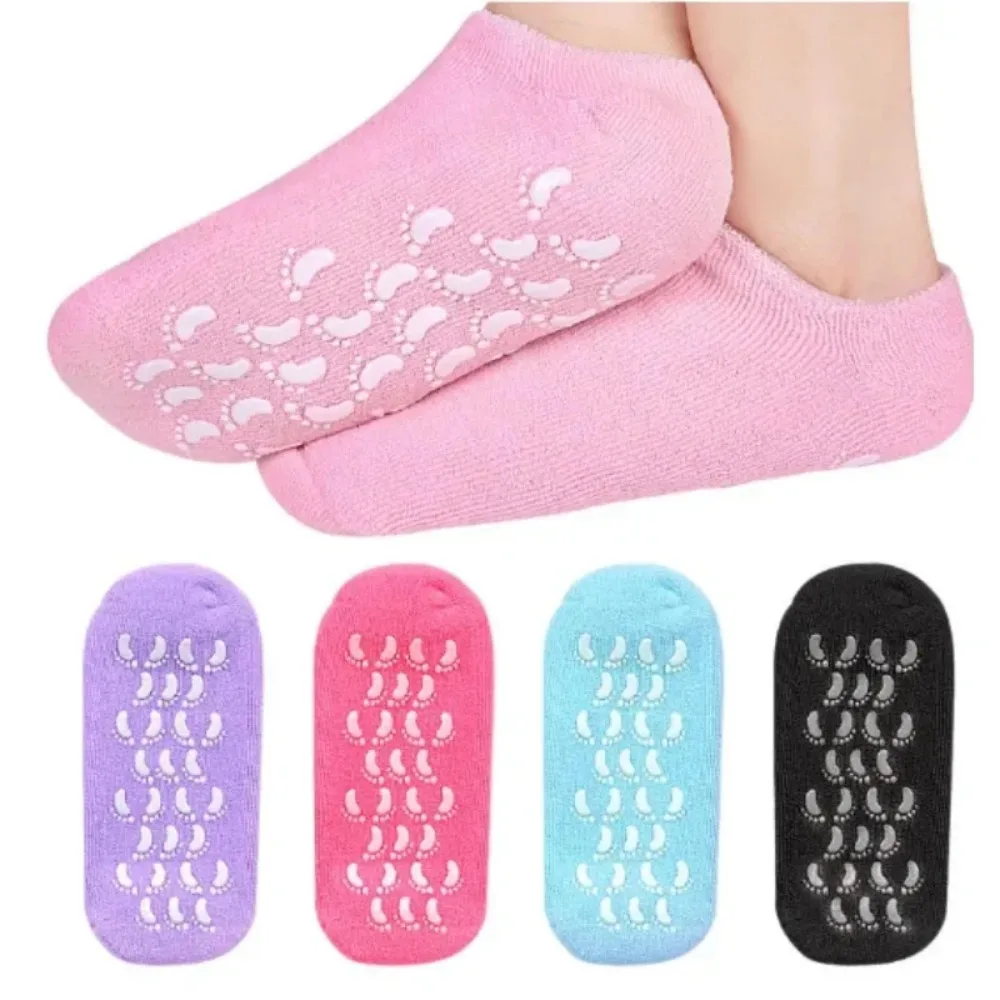 

2Pcs\Pair Spa Moisturizing Gel Socks Exfoliating Prevents Dry Cracking Socks Pedicure Hard Heel Skin Protector Foot Care Tools