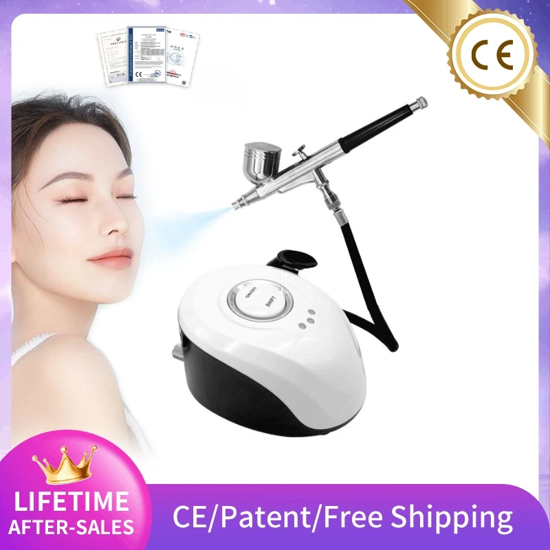 Airbrush Gun With Compressor Oxygen Injection Nail Art Cake Spray Painting Moisturizing  Hydrating  Rejuvenating Facial Clean