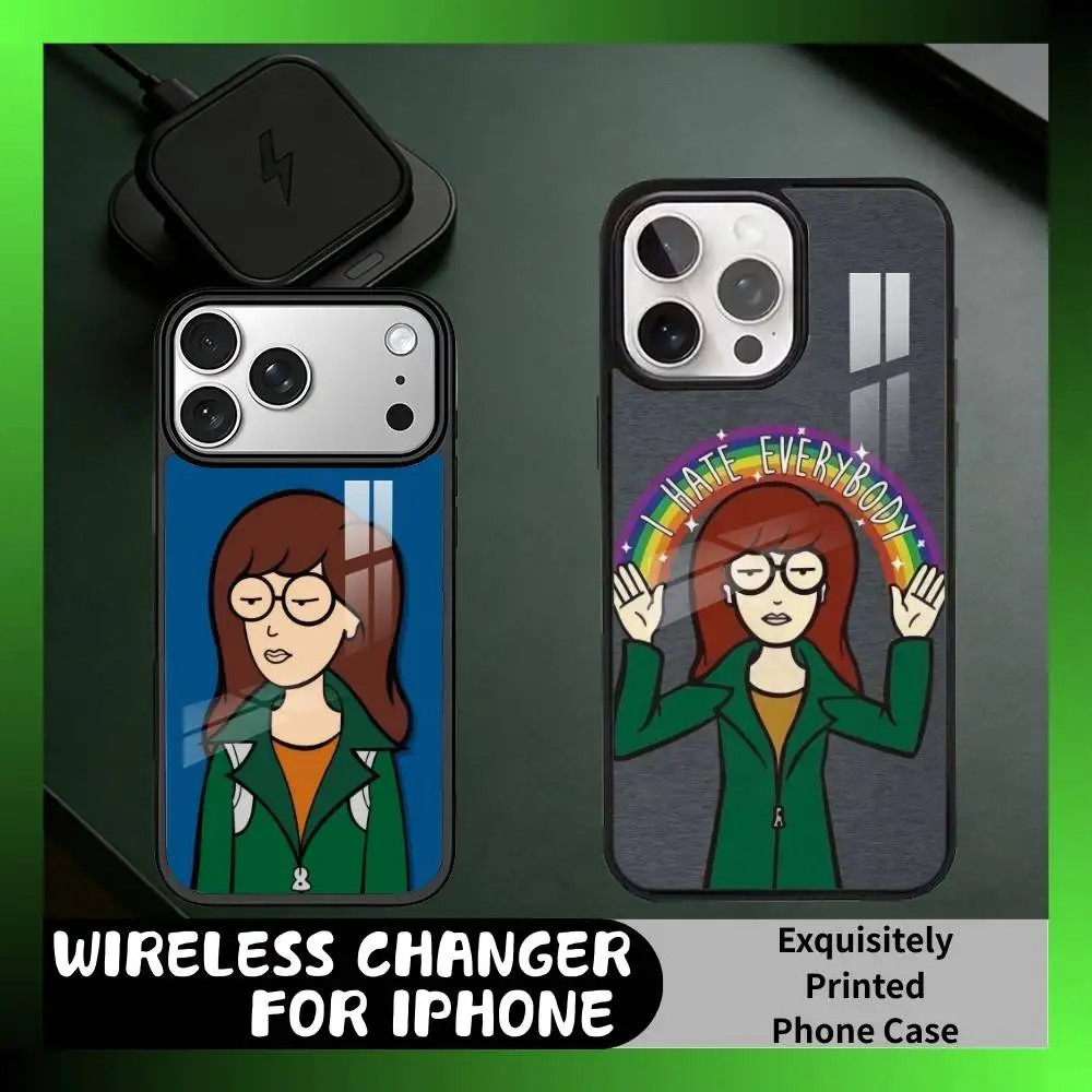 

Indifferent Daria Cartoon Phone Case For iPhone17,16,15,14,13 Plus,Pro Max Magnetic For Magsafe Wireless Charging