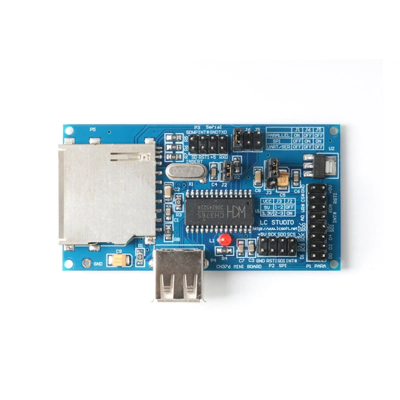 Módulo de cartão sd microcontrolador módulo de cartão sd placa de desenvolvimento ch376usb placa de avaliação sip interface