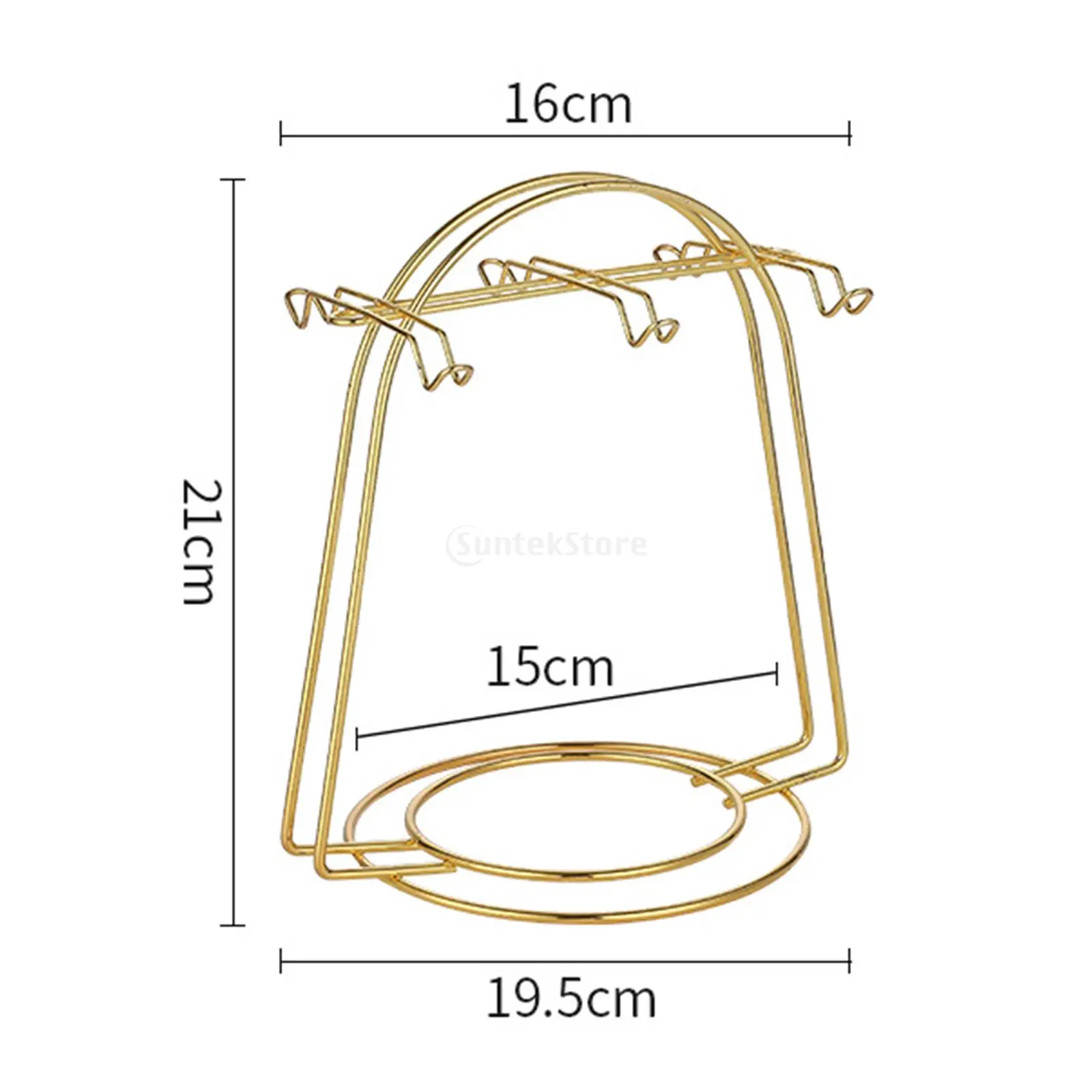 Metal Tea Cup and Saucer Display Rack for Coffee Cup Countertop Storage