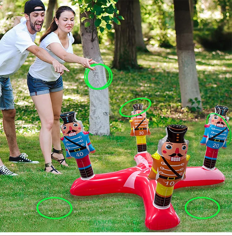 Kids Cartoon Inflatable Ring Toss Thickened PVC Cross Throwing Toy for Water Interactive Game Props Summer Pool Entertainment