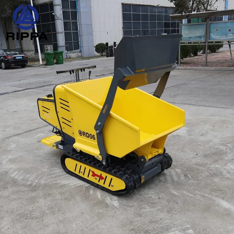 CE Approved RD06 Mini Track Dump Truck 400kg Whole Machine Hydraulic Dumper Tipper for Construction Site Farm Material
