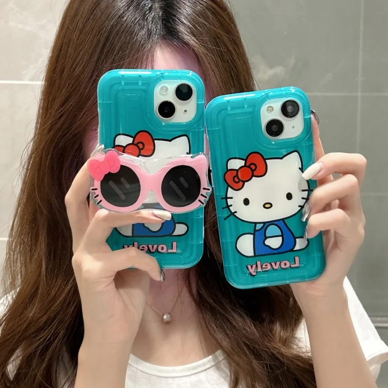 

New Sanrio Kawaii HelloKitty Phone Case Anime Cartoon Anti Collision Accessories Young Girl Birthday Festival Gift Cute