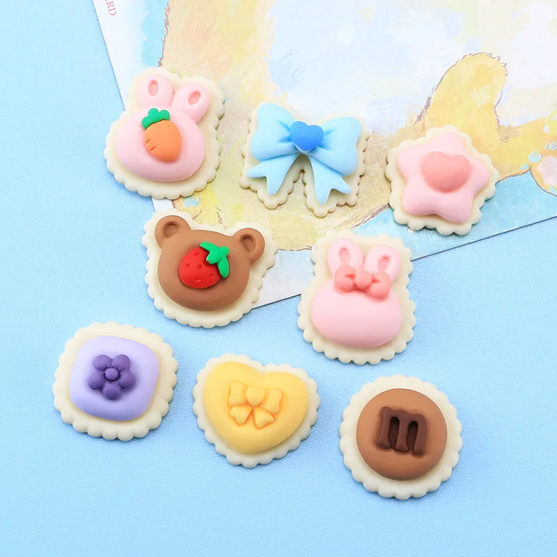 20Pcs New Cute Cartoon Cake Flatback Resin Cabochons Sweet Dessert Cookies Scrapbooking DIY Jewelry Craft Decoration Accessories