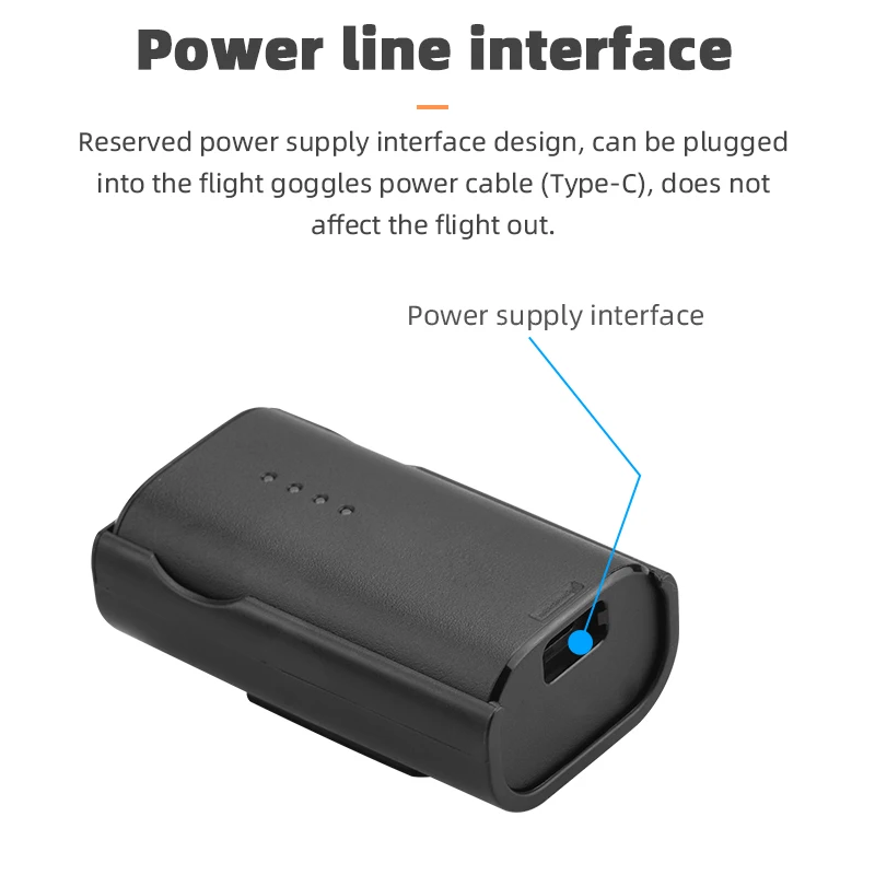 Para DJI Goggles 2 Cable de alimentación línea de carga suministro conectar batería resistencia al desgaste antienvejecimiento para DJI Avata Drone accesorio