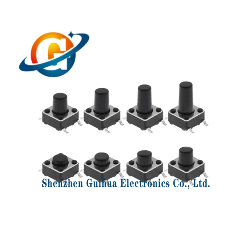 50pcs SMT 4-pin touch switch 6 * 6 * 4.3/5/6/7/8/9/10/12MM micro button switch 6X6