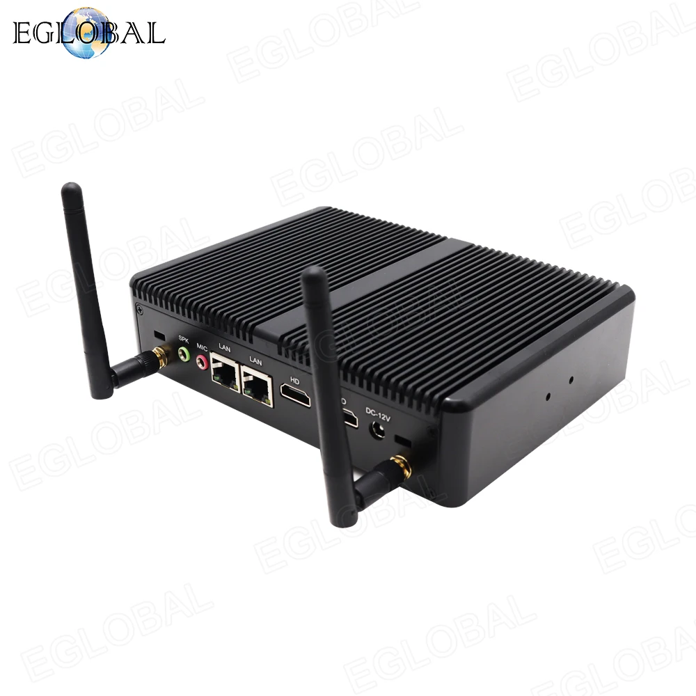 EGLOBAL Mini PC Barebone senza ventola Celeron N3700 J3160 6USB Mini computer a basso consumo HDMI RJ45 Giga LAN PC da ufficio