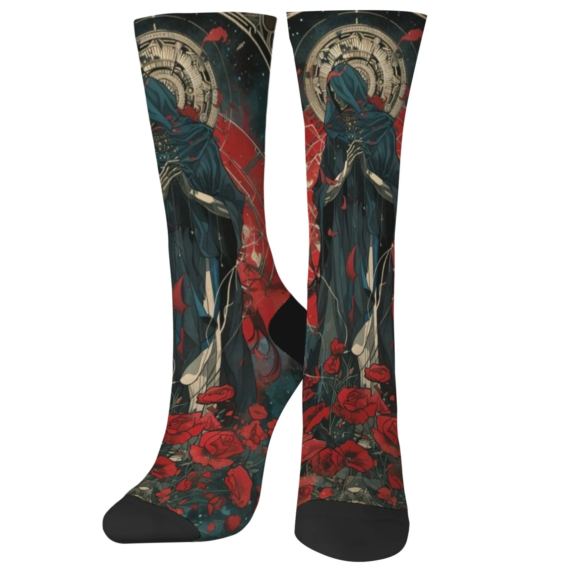 Style gothique nuit sombre sainte ombre rose élément confortable respirant hommes chaussettes quotidien décontracté hip hop chaussettes cadeau
